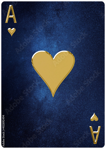 Ace of hearts playing card photo