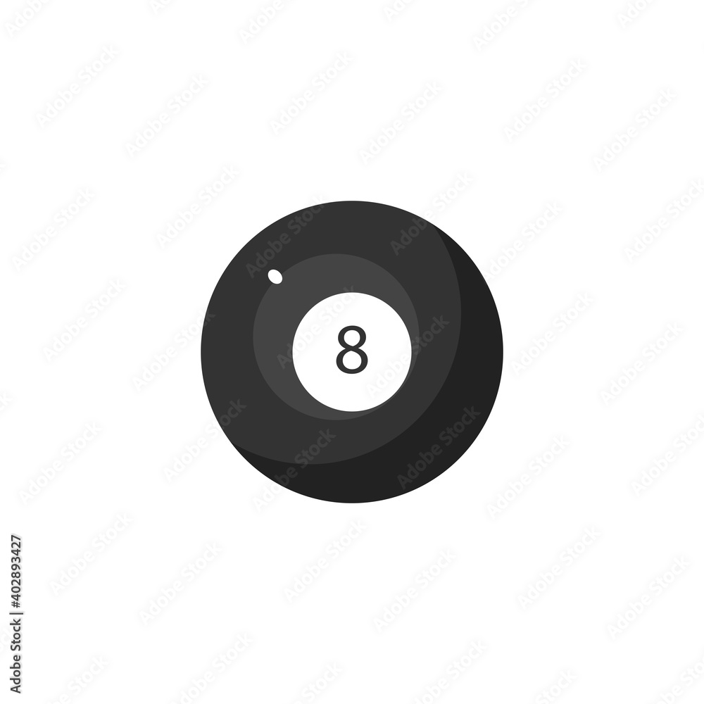 Simple eight ball. Vector illustration. Simple eight ball. Vector illustration.