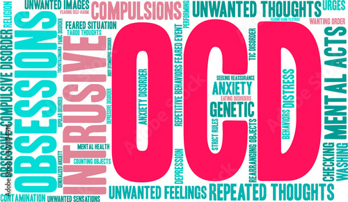 OCD Word Cloud on a white background. 