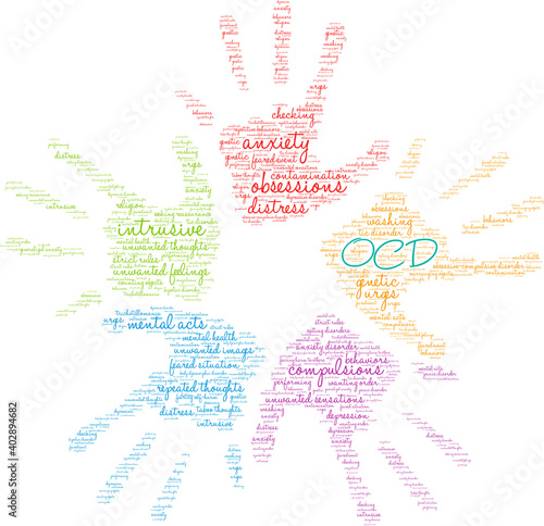 OCD Word Cloud on a white background. 