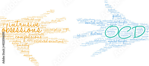 OCD Word Cloud on a white background. 