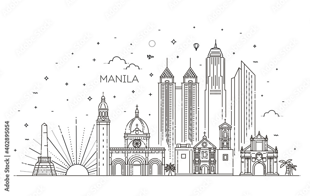 Manila Philippines City Skyline
