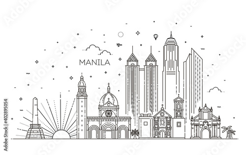 Manila Philippines City Skyline