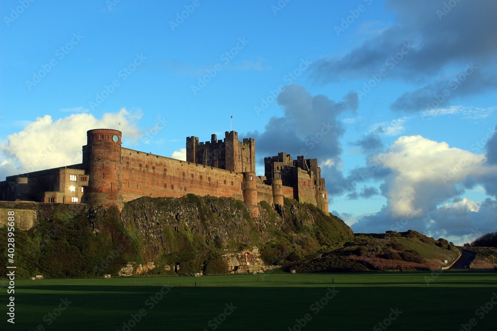 Bamburgh Castle from the north west.