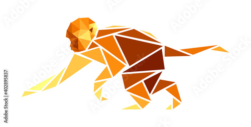 Vector monkey in low poly style