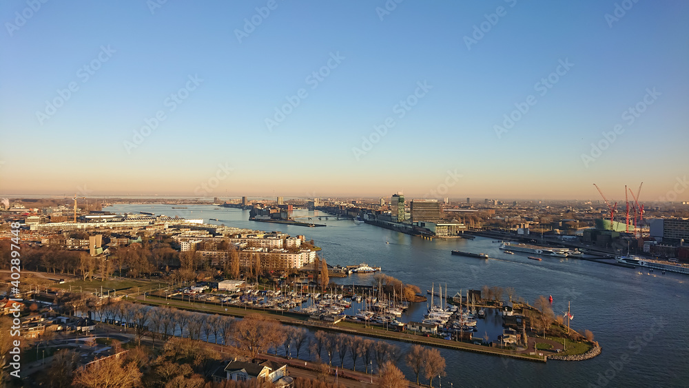 Obraz premium Spectacular sunset over Amsterdam