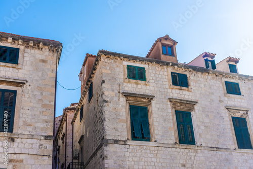 Fototapeta Naklejka Na Ścianę i Meble -  Old buildings in Dubrovnik historice center, Croatia