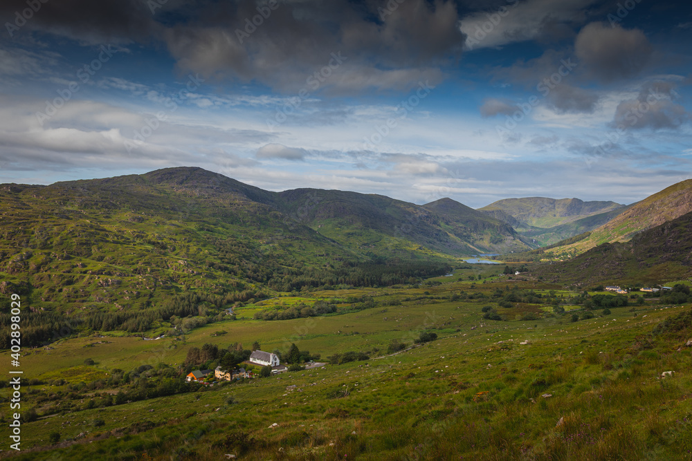 Blackvalley in Co. Kerry, Ireland, Europe. Landscape Ring of Kerry road tour. 2019