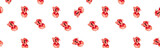 Red tulips pattern on white background. Holiday design idea