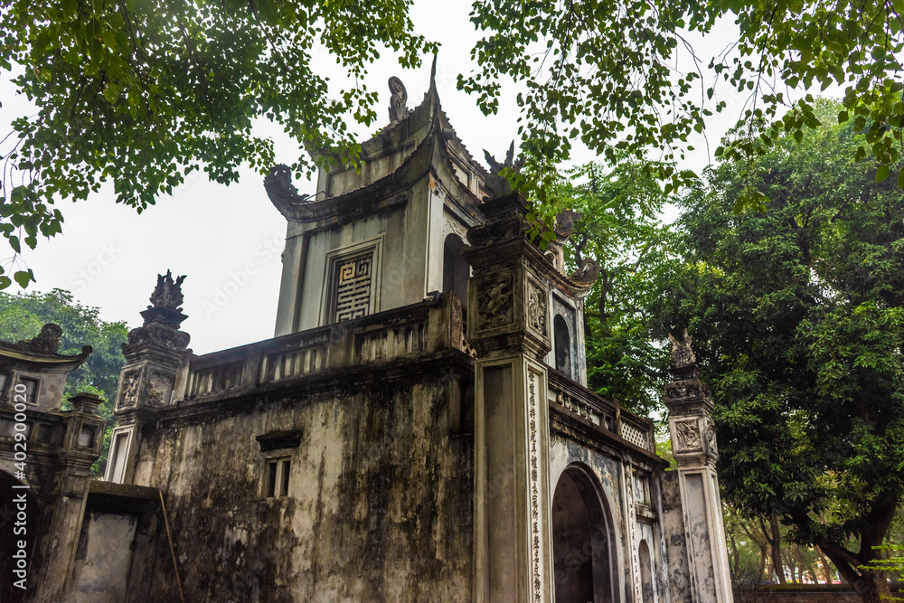 HANOI, VIETNAM, 4 JANUARY 2020: The Temple of Literature in Hanoi HANOI, VIETNAM, 4 JANUARY 2020: The Temple of Literature in Hanoi