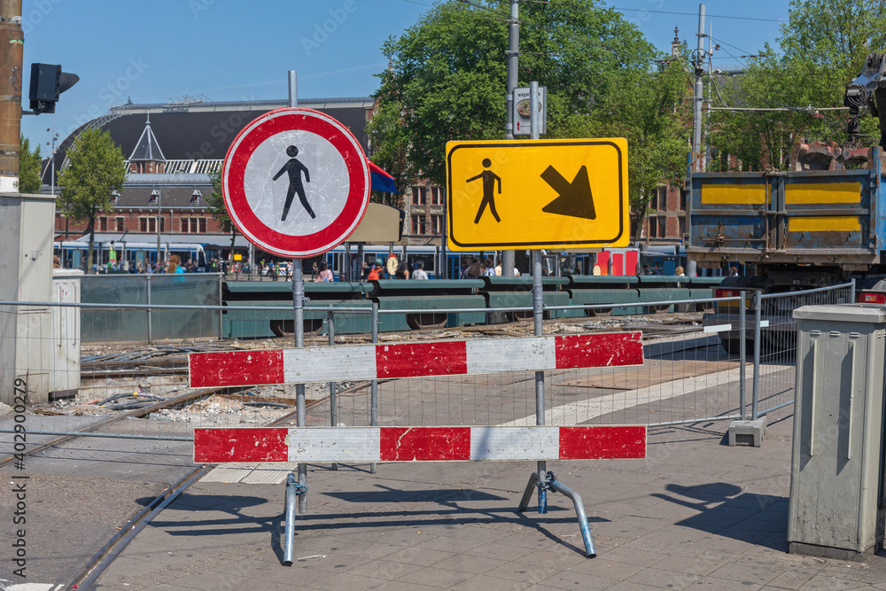 Pedestrian Signs Barrier Pedestrian Signs Barrier