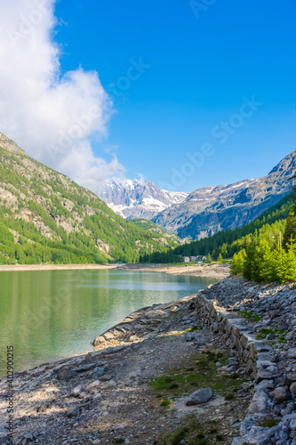 Lake of Ceresole, Gran Paradiso National Park in Piedmont, Italy