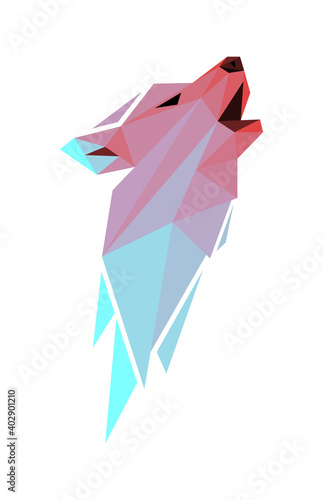 Vector wolf in low poly style
