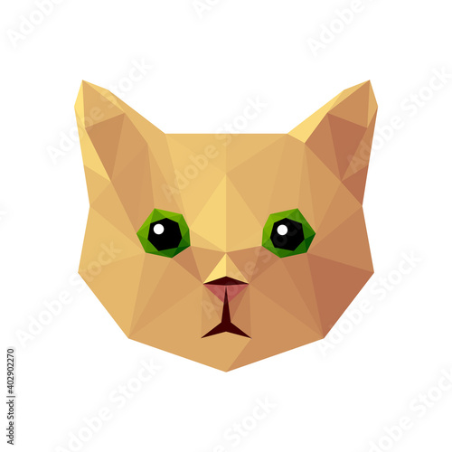 Vector cat in low poly style