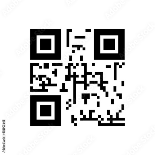 Qr code outline icon. Symbol, logo illustration for mobile concept and web design.