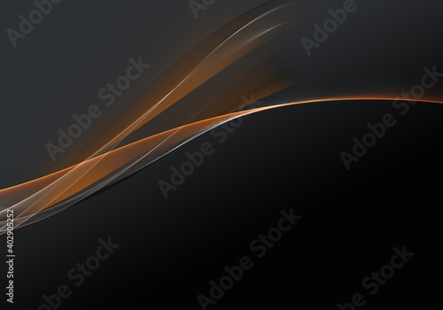 Fototapeta Naklejka Na Ścianę i Meble -  Abstract background waves. Colors: Caviar, black and orange abstract background for wallpaper oder business card
