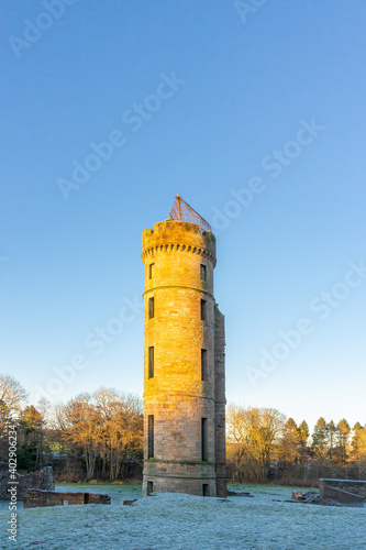 The ruins of Eglinton Castle Tower within Eglinton Country Park Irvine