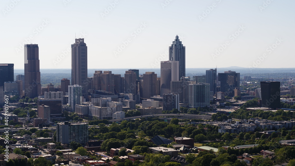 DRONE VIEW: Beautiful Day in Downtown Atlanta, GA, Interstate, Buildings -  Atlanta HQ (2020)