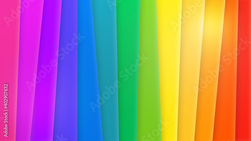 Layered rainbow colored colorful background. Gay pride and LGBT movement flag concept. Abstract background in 4k resolution. © tuomaslehtinen