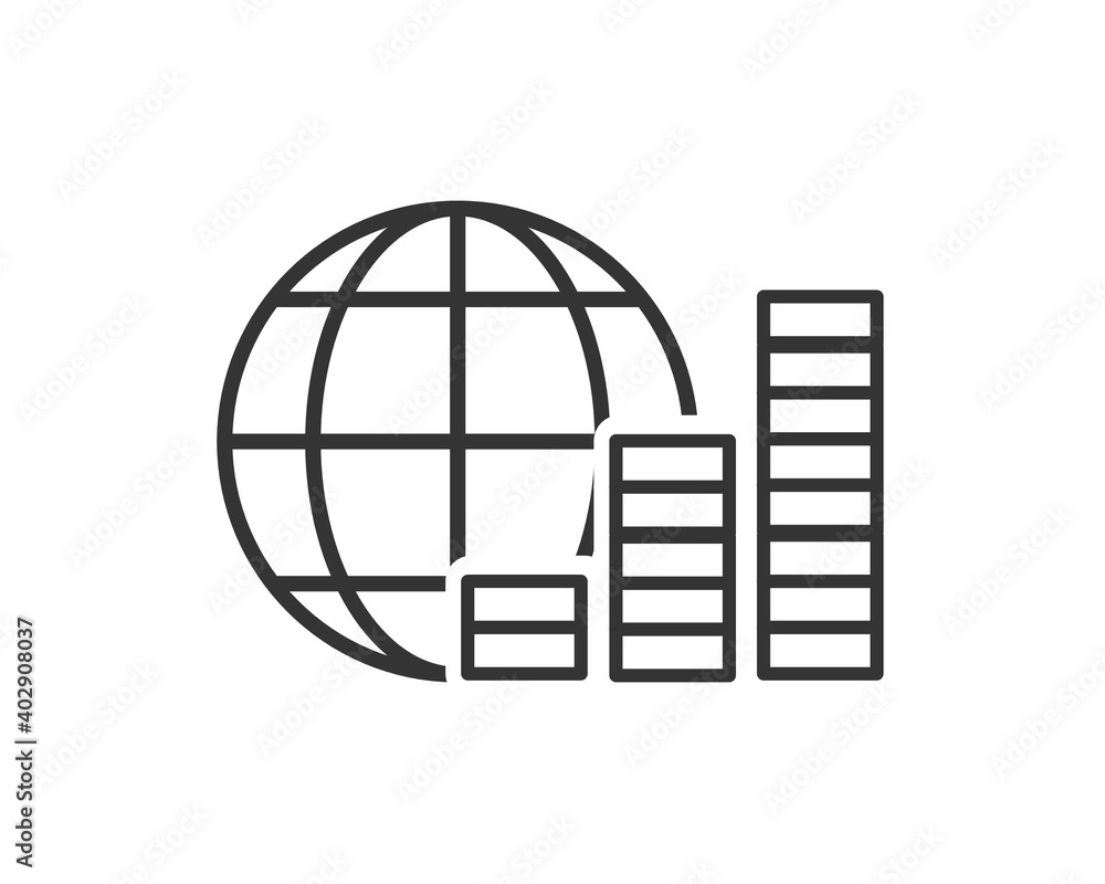 Global Investment Line Icon vector
