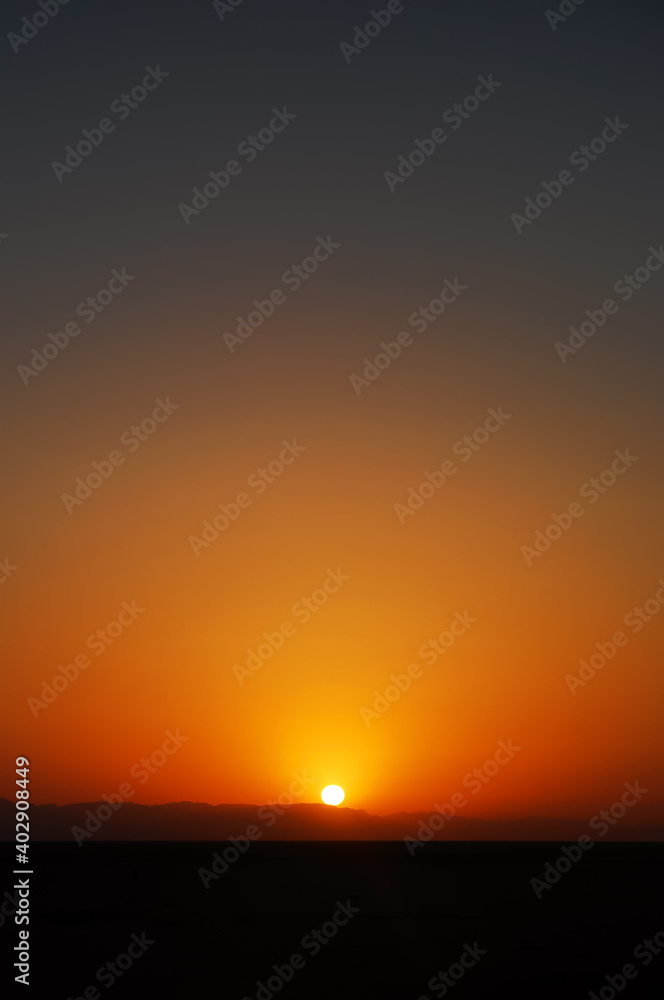 Sunset in Sahara Desert, Tunisia