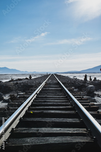 Train Tracks Into Mountains