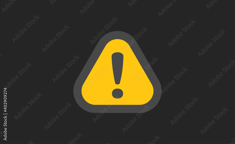 Alert icon. Exclamation danger sign. Rounded triangle with exclamation mark.