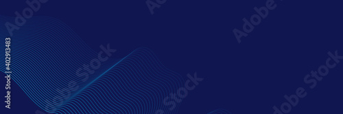 Vector Abstract, science, futuristic, energy technology concept. Digital image of light rays, stripes lines with blue light, speed and motion blur over dark blue background