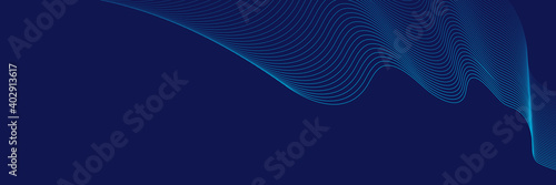 Blue wave technology line background. Trendy dark blue grey color of 2021 background. Suit for business, corporate, institution, party, festive, seminar, and talks