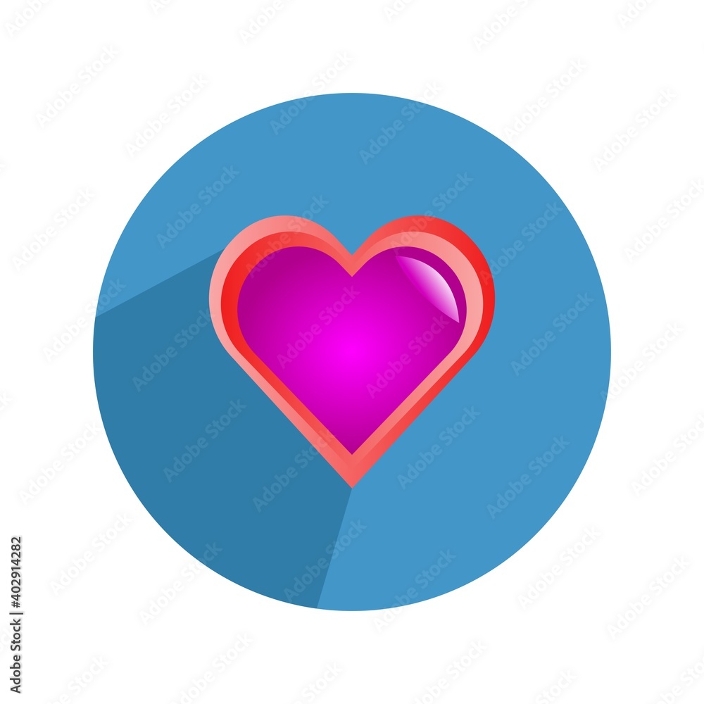 love logo icon vector. colored gradations in 3D shape