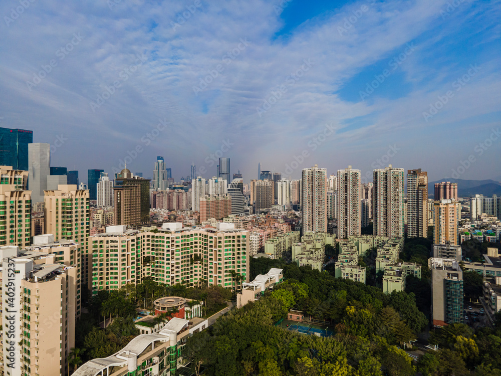 Obraz premium Aerial Photograph of Futian District, Shenzhen City