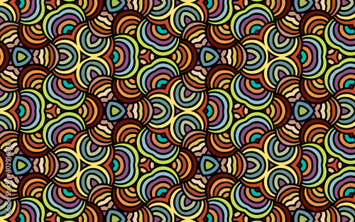 Geometric stylish ethnic wallpaper. Ornament based on African, Indian, Mexican, Aztec motives.Doodling pattern. Design for wrapping paper, business card, textile, fabric, website, stained glass.