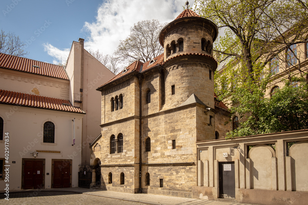 The Ceremonial Hall nearby the Old-New Synagogue is the oldest active synagogue in Europe, completed in 1270 and is home of the legendary Golem of Prague, Czechia, Europe