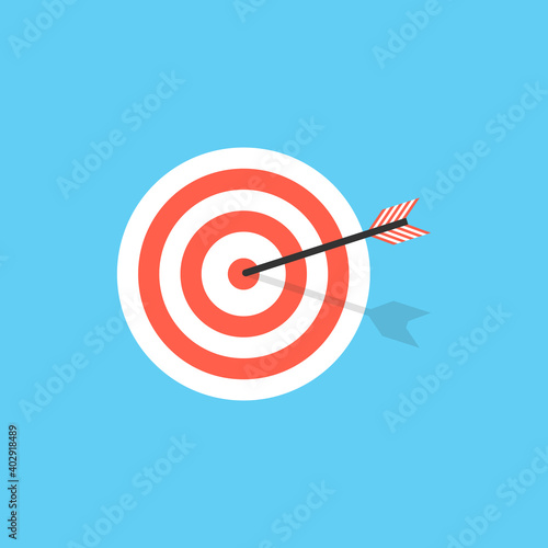 Target with an arrow. Vector illustration.