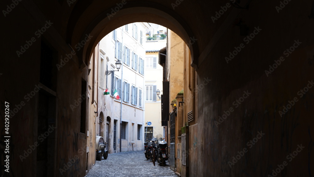 Romantic street in the historic Italian city