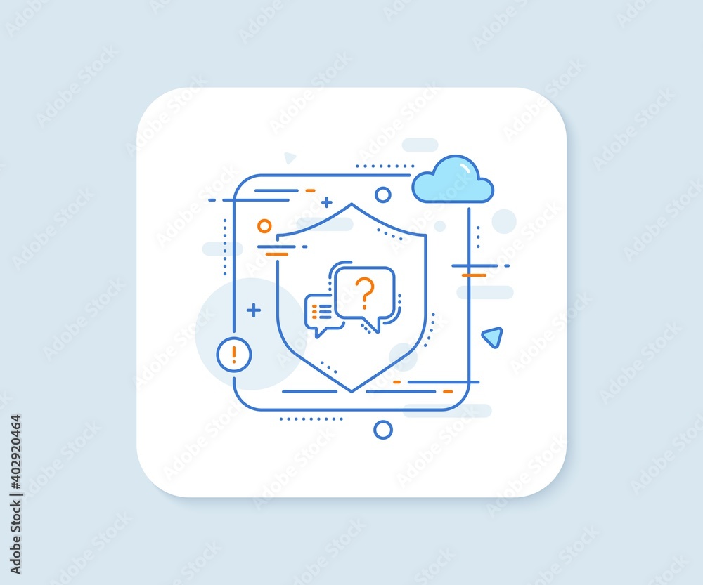Question mark line icon. Abstract vector button. Quiz chat bubble sign. Question mark line icon. Protect shield concept. Vector Question mark line icon. Abstract vector button. Quiz chat bubble sign. Question mark line icon. Protect shield concept. Vector