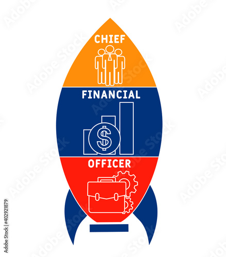 CFO - Chief Financial Officer  acronym. business concept background.  vector illustration concept with keywords and icons. lettering illustration with icons for web banner, flyer, landing page