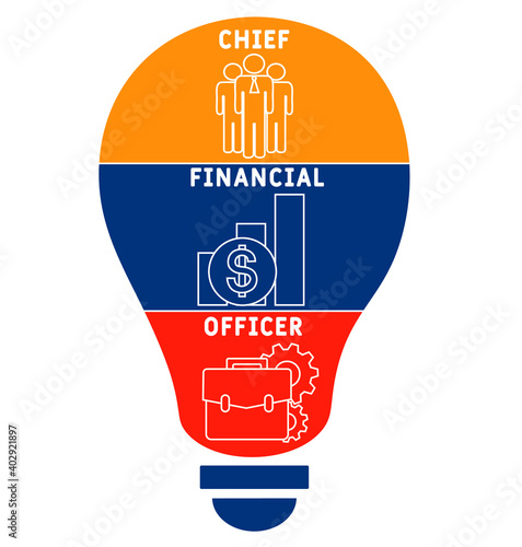 CFO - Chief Financial Officer  acronym. business concept background.  vector illustration concept with keywords and icons. lettering illustration with icons for web banner, flyer, landing page