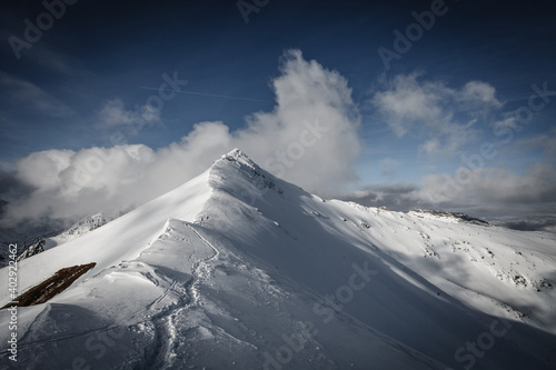 Fototapeta Naklejka Na Ścianę i Meble -  Tatry mountains during winter, Kopa Kondracka peak, Poland