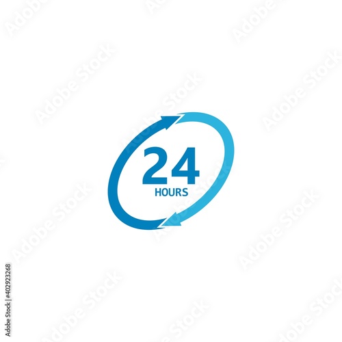 Free Download symbol of 24 hours logo vector icon illustration - GFXLoad
