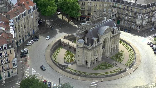 Porte de Paris, Lille, France.
High angle view of the Porte de Paris, door of the sick, in Lille, Nord-Pas-de-Calais, France.