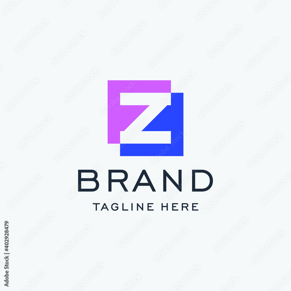 Initial Letter Z Logo. Double Square with Negative Space inside. Flat Vector Logo Design Template Element. Initial Letter Z Logo. Double Square with Negative Space inside. Flat Vector Logo Design Template Element.