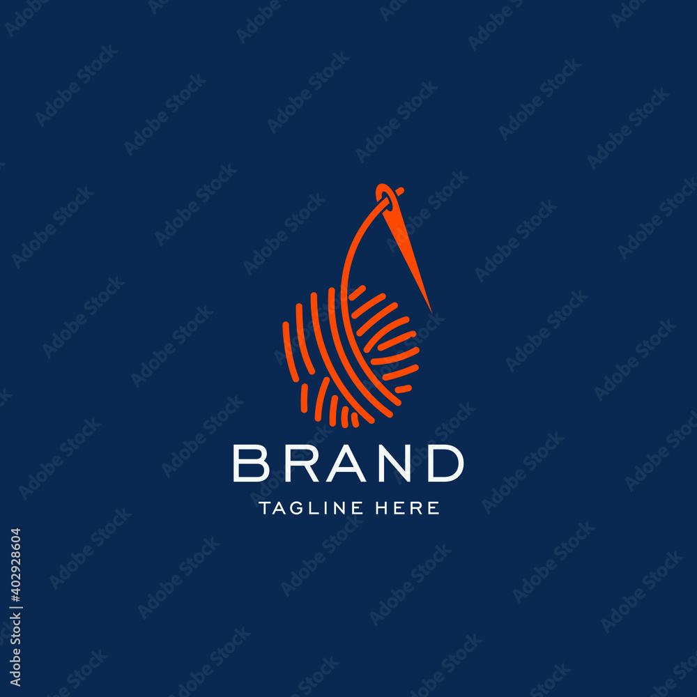 Yarn ball and needles logo vector Yarn ball and needles logo vector