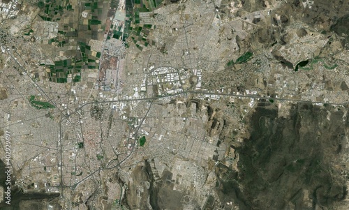 Fototapeta Naklejka Na Ścianę i Meble -  Satellite top view texture over Mexico