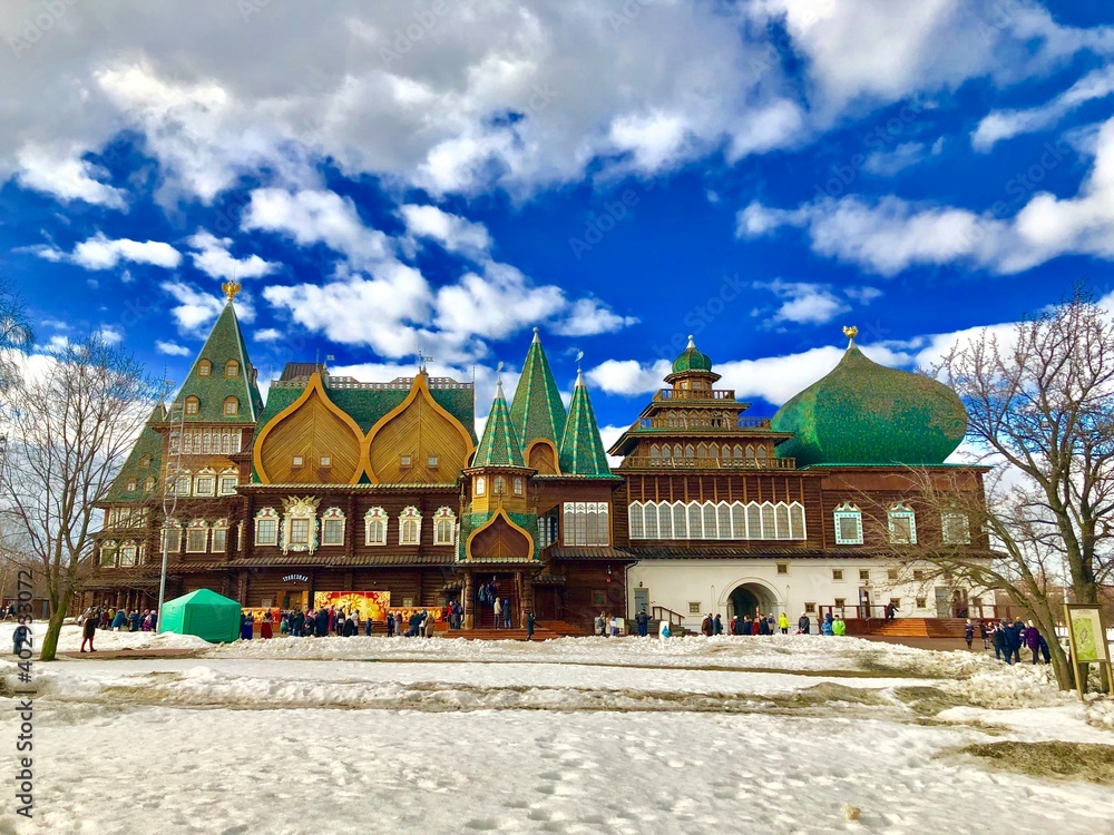 winter palace in the snow