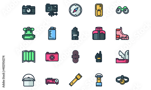 Adventure and Outdoor Icon Set