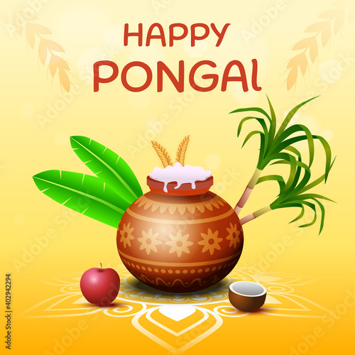 Happy Pongal Holiday Festival Celebration