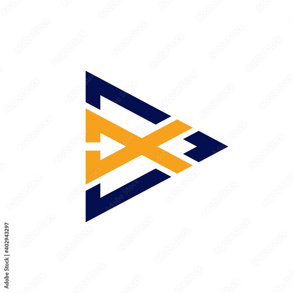 Media play letter X logo template with flat concept Media play letter X logo template with flat concept
