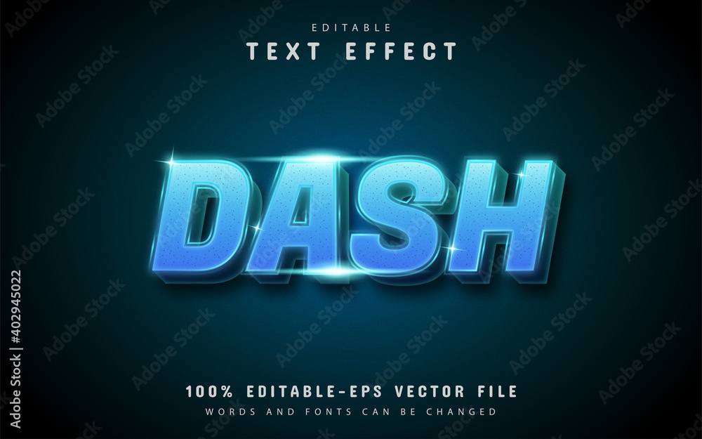 Dash text effect with blue gradient Dash text effect with blue gradient