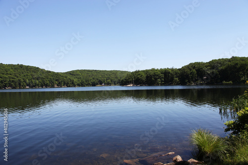 Fototapeta Naklejka Na Ścianę i Meble -  Ramapo Lake view in Ramapo Mountain State Forest in Northern New Jersey